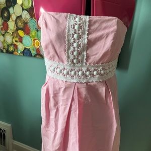 Pink Lilly Pulitzer strapless dress size 12